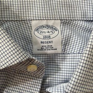 Brooks brothers regent non-iron shirt in blue check, long sleeve
